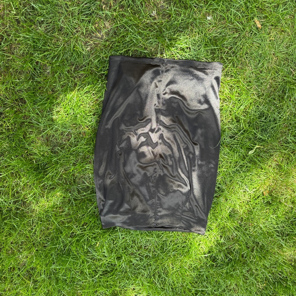 Guess Silk Black Midi Skirt